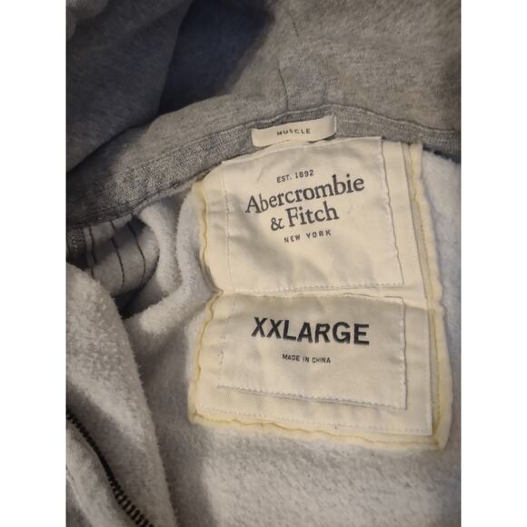 Abercrombie & Fitch Muscle Zip Up Hoodie XXL Preppy Classic Casual Y2K - Picture 3 of 4